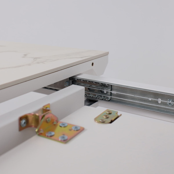 Изображение товара Обеденный стол Аврора Торонто 140-171.5x80 (камень белый Greys white/Ель умбра)