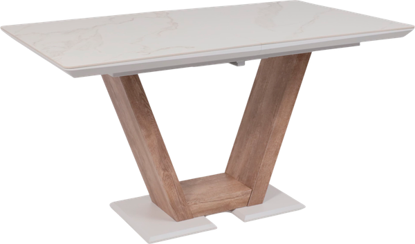 Изображение товара Обеденный стол Аврора Торонто 140-171.5x80 (камень белый Greys white/Ель умбра)