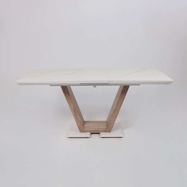 Изображение товара Обеденный стол Аврора Торонто 140-171.5x80 (камень белый Greys white/Ель умбра)