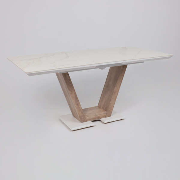 Изображение товара Обеденный стол Аврора Торонто 140-171.5x80 (камень белый Greys white/Ель умбра)