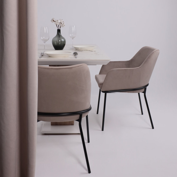 Изображение товара Обеденный стол Аврора Торонто 140-171.5x80 (камень белый Greys white/Ель умбра)