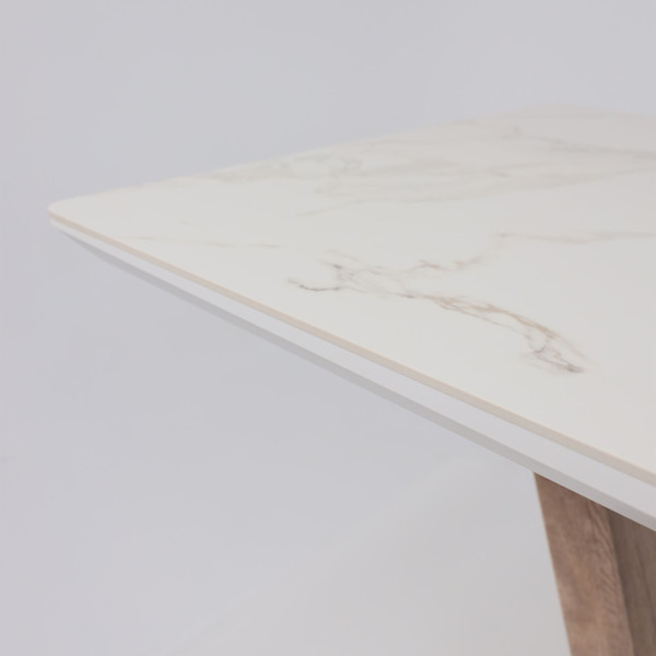 Изображение товара Обеденный стол Аврора Торонто 140-171.5x80 (камень белый Greys white/Ель умбра)