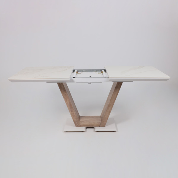 Изображение товара Обеденный стол Аврора Торонто 140-171.5x80 (камень белый Greys white/Ель умбра)