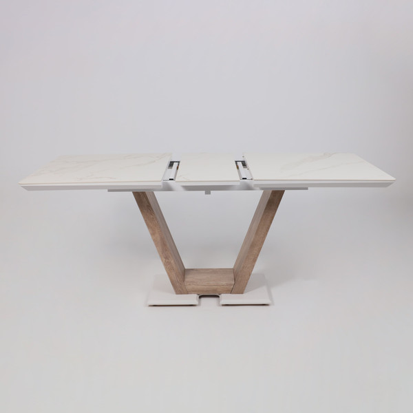 Изображение товара Обеденный стол Аврора Торонто 140-171.5x80 (камень белый Greys white/Ель умбра)