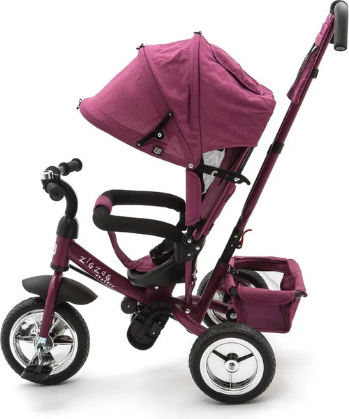 Изображение товара Трехколесный велосипед с ручкой ZigZag Classic 10/8 5588 / 33548 (бордовый, разобранный, в коробке)