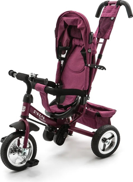 Изображение товара Трехколесный велосипед с ручкой ZigZag Classic 10/8 5588 / 33548 (бордовый, разобранный, в коробке)