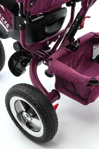 Изображение товара Трехколесный велосипед с ручкой ZigZag Classic 10/8 5588 / 33548 (бордовый, разобранный, в коробке)