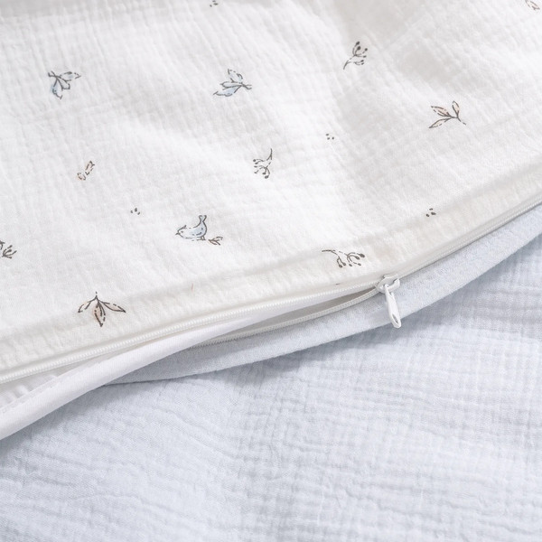 Изображение товара Комплект постельный для малышей Perina Muslin / КПБ3-М.1.23х2.9 (птички/голубая пастель)