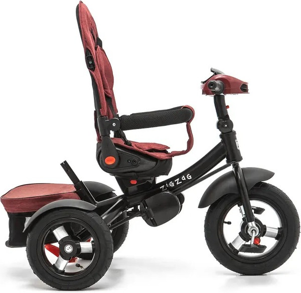 Изображение товара Трехколесный велосипед с ручкой ZigZag Lux 12/10 5099 / 33552 (красный, разобранный, в коробке)