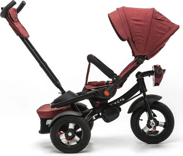 Изображение товара Трехколесный велосипед с ручкой ZigZag Lux 12/10 5099 / 33552 (красный, разобранный, в коробке)