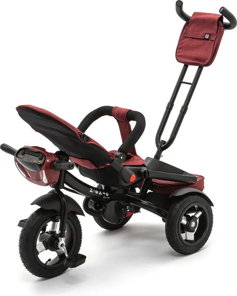Изображение товара Трехколесный велосипед с ручкой ZigZag Lux 12/10 5099 / 33552 (красный, разобранный, в коробке)