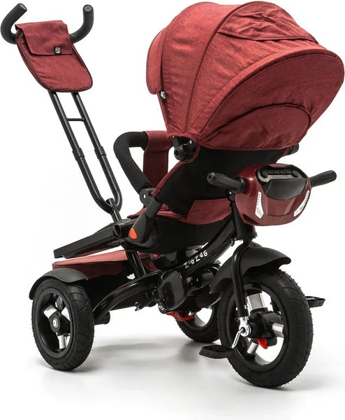 Изображение товара Трехколесный велосипед с ручкой ZigZag Lux 12/10 5099 / 33552 (красный, разобранный, в коробке)