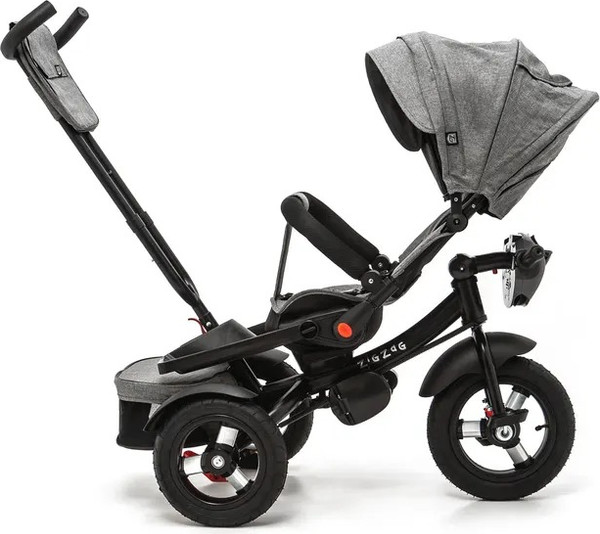 Изображение товара Трехколесный велосипед с ручкой ZigZag Lux 12/10 5099 / 33554 (серый)