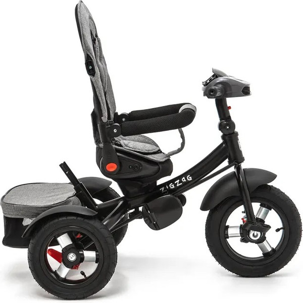 Изображение товара Трехколесный велосипед с ручкой ZigZag Lux 12/10 5099 / 33554 (серый, разобранный, в коробке)