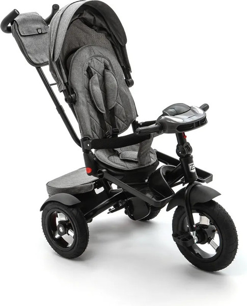 Изображение товара Трехколесный велосипед с ручкой ZigZag Lux 12/10 5099 / 33554 (серый, разобранный, в коробке)