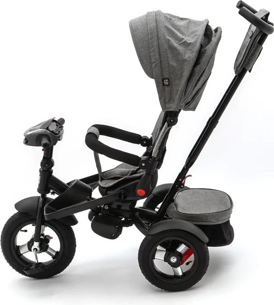 Изображение товара Трехколесный велосипед с ручкой ZigZag Lux 12/10 5099 / 33554 (серый, разобранный, в коробке)