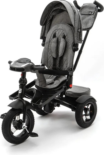 Изображение товара Трехколесный велосипед с ручкой ZigZag Lux 12/10 5099 / 33554 (серый, разобранный, в коробке)