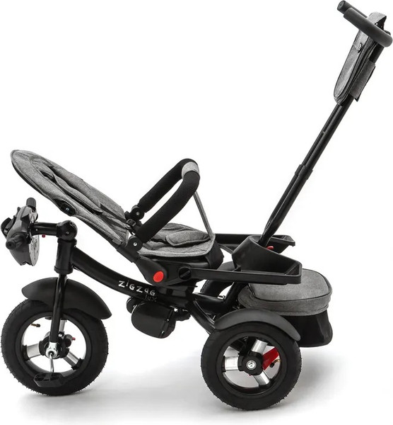 Изображение товара Трехколесный велосипед с ручкой ZigZag Lux 12/10 5099 / 33554 (серый, разобранный, в коробке)