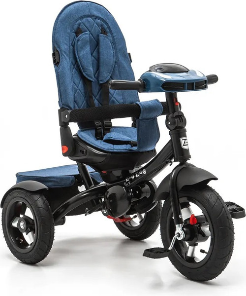 Изображение товара Трехколесный велосипед с ручкой ZigZag Lux 12/10 5099 / 33553 (синий, разобранный, в коробке)