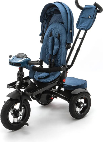 Изображение товара Трехколесный велосипед с ручкой ZigZag Lux 12/10 5099 / 33553 (синий, разобранный, в коробке)