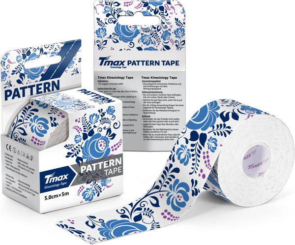 Изображение товара Кинезио тейп Tmax Pattern Gzhel1 / 423431 (гжель/белый)
