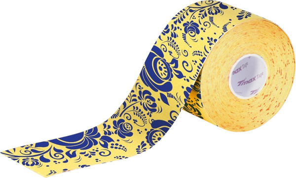 Изображение товара Кинезио тейп Tmax Pattern Gzhel3 / 423432 (гжель/желтый)