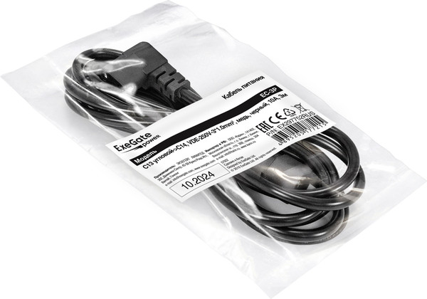Изображение товара Кабель ExeGate Power EC-3P-С13(У)-С14 3x1.0Cu / EX297752RUS (3м)