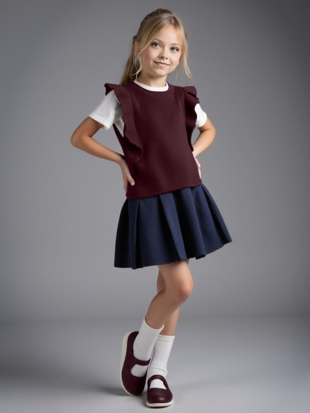 Изображение товара Жилет детский Amarobaby Pure Love School Elite / AB-OD25-PLSEL1001/08-122 (р.122, бордовый)