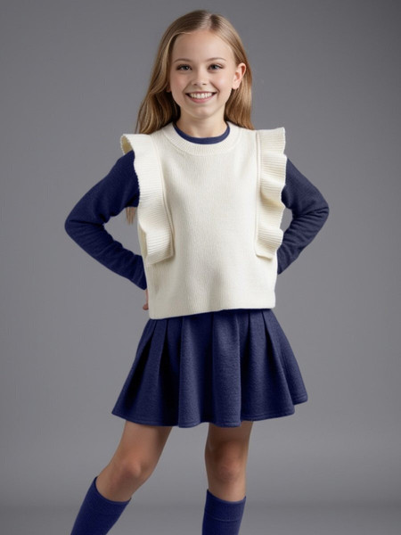 Изображение товара Жилет детский Amarobaby Pure Love School Elite / AB-OD25-PLSEL1001/33-140 (р.140, молочный)