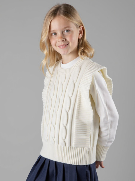 Изображение товара Жилет детский Amarobaby Pure Love School Vogue / AB-OD25-PLSVG1001/33-122 (р.122, молочный)