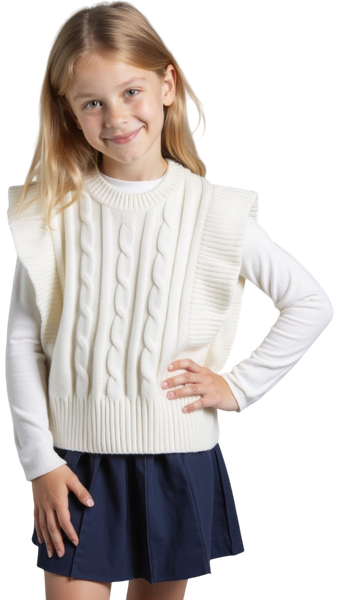 Изображение товара Жилет детский Amarobaby Pure Love School Vogue / AB-OD25-PLSVG1001/33-122 (р.122, молочный)