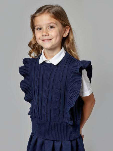Изображение товара Жилет детский Amarobaby Pure Love School Vogue / AB-OD25-PLSVG1001/20-122 (р.122, синий)