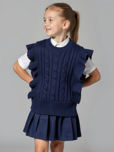 Изображение товара Жилет детский Amarobaby Pure Love School Vogue / AB-OD25-PLSVG1001/20-122 (р.122, синий)