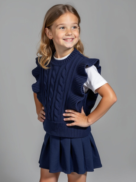 Изображение товара Жилет детский Amarobaby Pure Love School Vogue / AB-OD25-PLSVG1001/20-152 (р.152, синий)