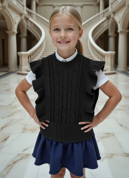 Изображение товара Жилет детский Amarobaby Pure Love School Vogue / AB-OD25-PLSVG1001/09-128 (р.128, черный)