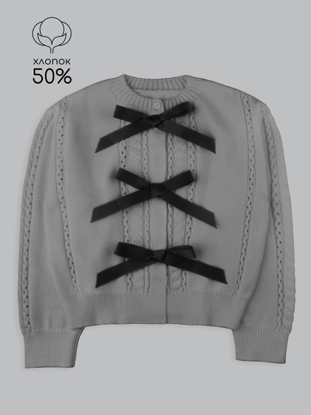 Изображение товара Кофта детская Amarobaby Pure Love School Lady / AB-OD25-PLSL1901/11-134 (р.134, серый)