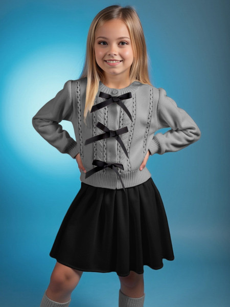 Изображение товара Кофта детская Amarobaby Pure Love School Lady / AB-OD25-PLSL1901/11-134 (р.134, серый)