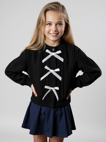 Изображение товара Кофта детская Amarobaby Pure Love School Lady / AB-OD25-PLSL1901/09-122 (р.122, черный)