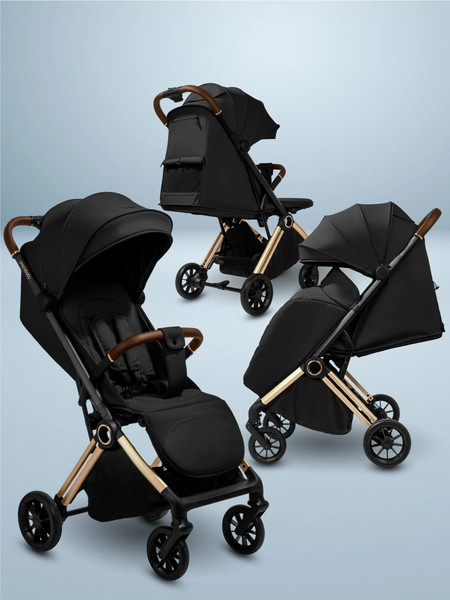 Изображение товара Детская прогулочная коляска Amarobaby Handy / AB25-10HANDY/0929 (черный/золотой)