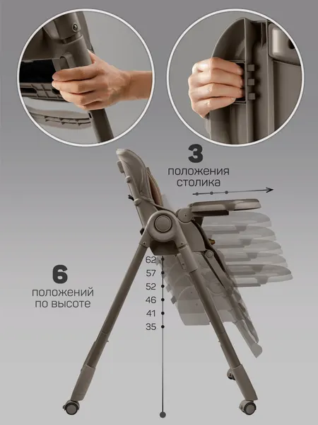 Изображение товара Стульчик для кормления Amarobaby Gourmet / AB25-23GOU/12 (коричневый)