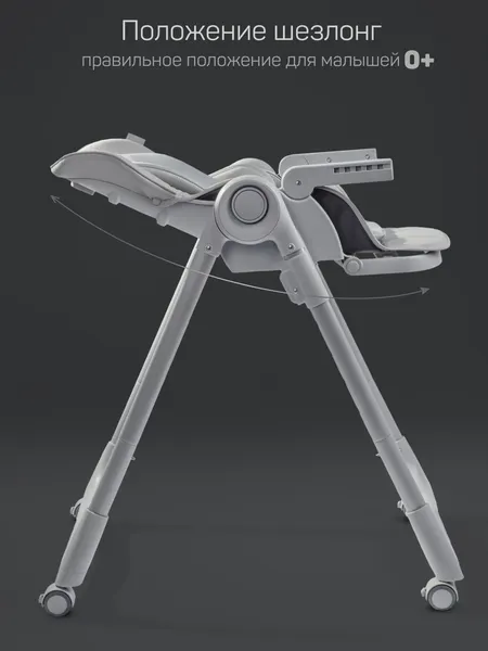 Изображение товара Стульчик для кормления Amarobaby Gourmet / AB25-23GOU/11 (серый)