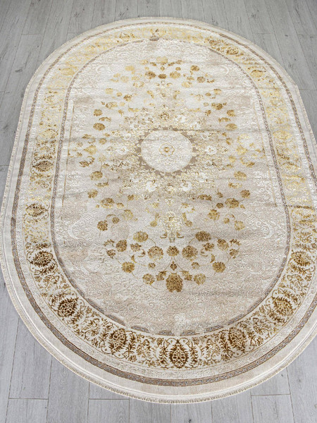 Изображение товара Коврик Arda Zarina A123B-OVAL-CREAM-GOLD FDY (0.8x1.5)