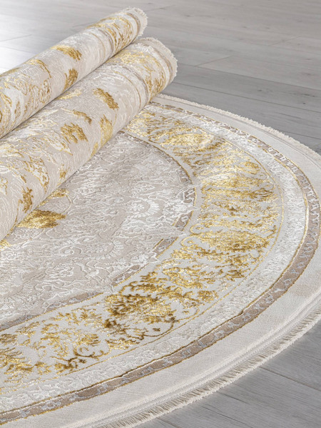 Изображение товара Коврик Arda Zarina A123B-OVAL-CREAM-GOLD FDY (0.8x1.5)