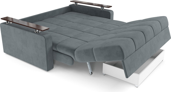 Изображение товара Диван Mebel-Ars Аккордеон Бакли ППУ 180x200 (велюр серо-синий HB-178/26)