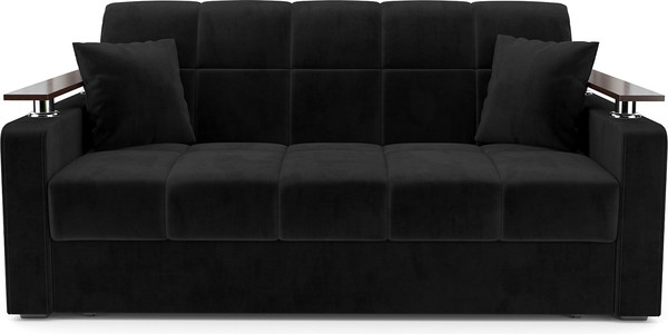 Изображение товара Диван Mebel-Ars Аккордеон Бакли ППУ 180x200 (велюр черный HB-178/17)