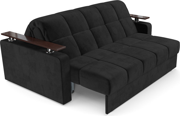 Изображение товара Диван Mebel-Ars Аккордеон Бакли ППУ 180x200 (велюр черный HB-178/17)