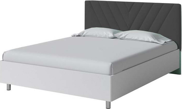 Изображение товара Полуторная кровать Proson Ora 140x200 (белый/Teddy 021 древесный уголь)