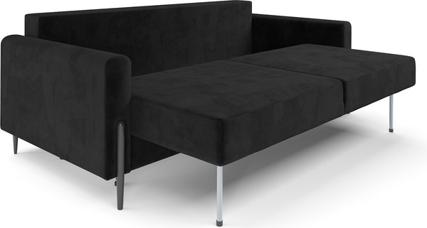 Изображение товара Диван Mebel-Ars Мегион (велюр черный HB-178/17)