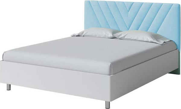Изображение товара Двуспальная кровать Proson Ora 160x200 (белый/Teddy 028 морозная свежесть)