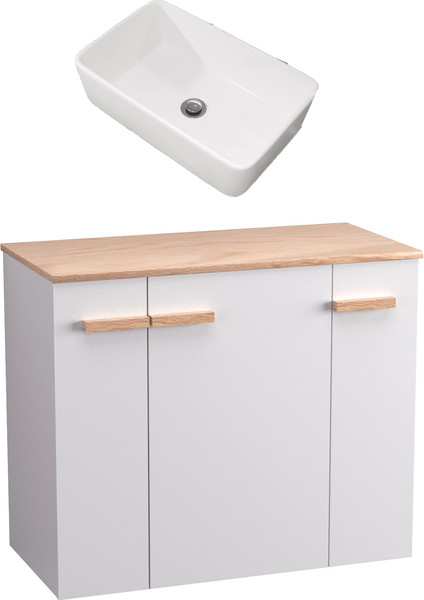 Изображение товара Тумба с умывальником Lauter Adri 79 + 21674A (белый глянец)